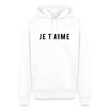 JE T'AbIME - Sweat à capuche Premium bio Homme - blanc - Devant - Nico (187cm)