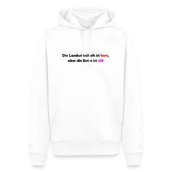 Landwirtschaft ist Hart - Männer Premium Bio Hoodie - Weiß - Vorne - Nico (187cm)