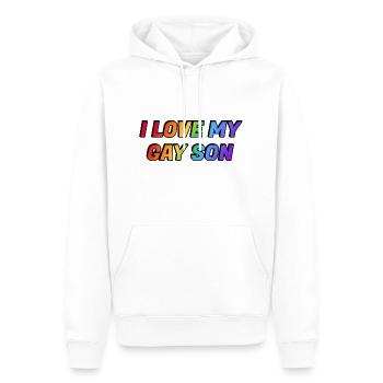 Ich liebe meinen schwulen Sohn - Männer Premium Bio Hoodie - Weiß - Vorne - Nico (187cm)
