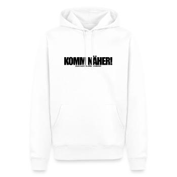 komm näher - Männer Premium Bio Hoodie - Weiß - Vorne - Nico (187cm)