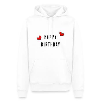 JAHRESTAG. ALLES GUTE ZUM GEBURTSTAG!. ALLES GUTE ZUM GEBURTSTAG!. - Männer Premium Bio Hoodie - Weiß - Vorne - Nico (187cm)