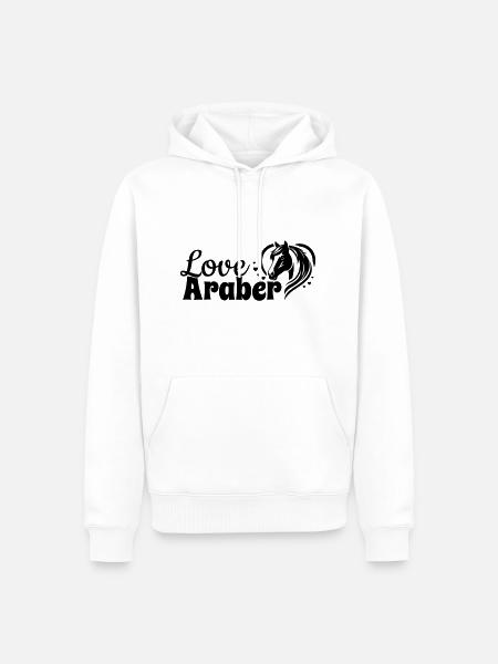 Het Arabische Hoofd van het Paard van het Liefdeshart - Mannen Premium Bio hoodie - wit