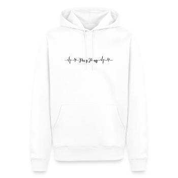 Ping-pong battement de cœur - Sweat à capuche Premium bio Homme - blanc - Devant - Nico (187cm)