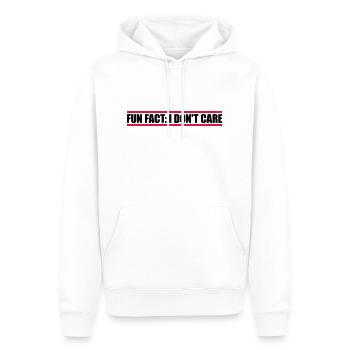 I don't care fact - Men’s Premium Organic Hoodie - white - Front - Nico (187cm)
