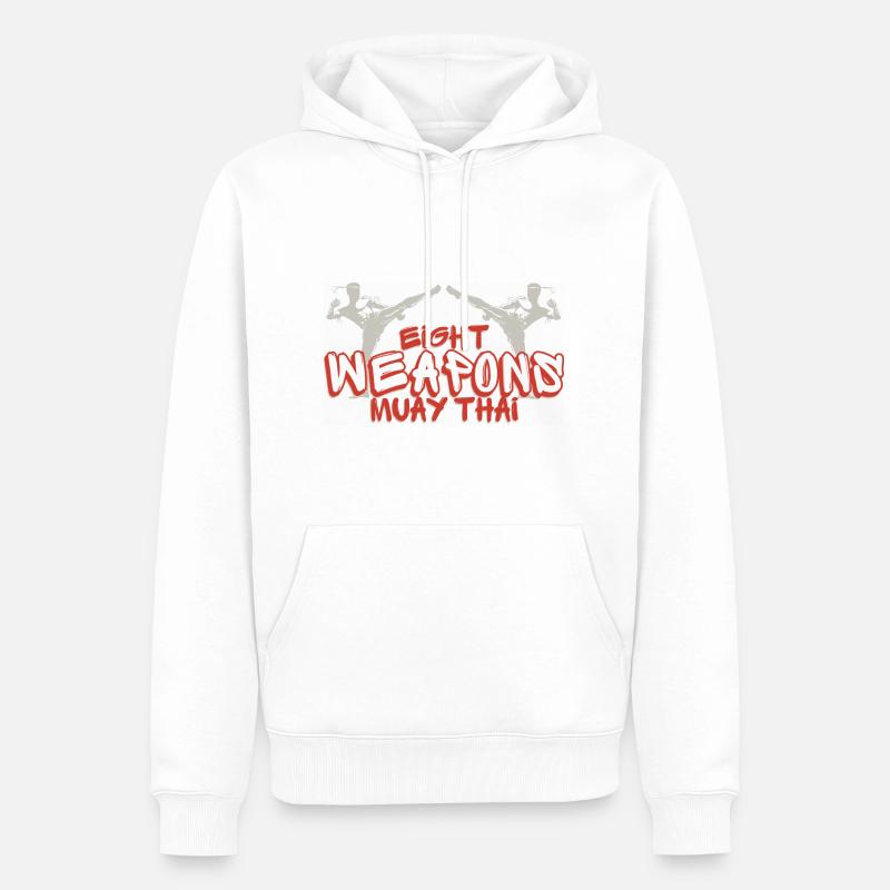 Muay Thaï - Sweat à capuche Premium bio Homme - blanc