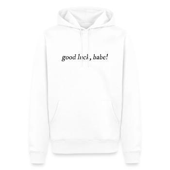 Bonne chance, bébé ! - Sweat à capuche Premium bio Homme - blanc - Devant - Nico (187cm)
