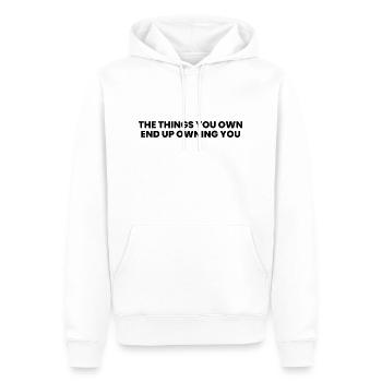 The Things You Own End Up Owning You - Men’s Premium Organic Hoodie - white - Front - Nico (187cm)