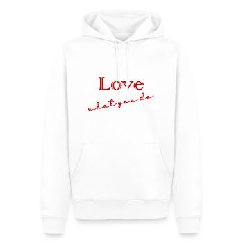 CITATION,CITATIONS,MESSAGE, MESSAGE,HUMOUR - Sweat à capuche Premium bio Homme - blanc - Devant - Nico (187cm)