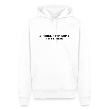 I Paused My Game To Be Here - Men’s Premium Organic Hoodie - white - Front - Nico (187cm)