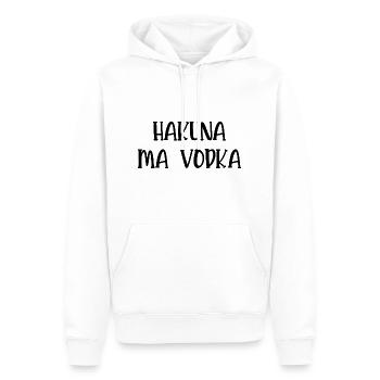 hakuna ma vodka - Sweat à capuche Premium bio Homme - blanc - Devant - Nico (187cm)