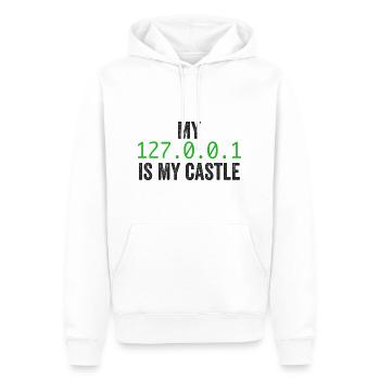 My 127.0.0.0.1 Is My Castle - Sweat à capuche Premium bio Homme - blanc - Devant - Nico (187cm)