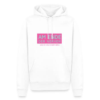 Am Ende der Nerven..... - Männer Premium Bio Hoodie - Weiß - Vorne - Nico (187cm)
