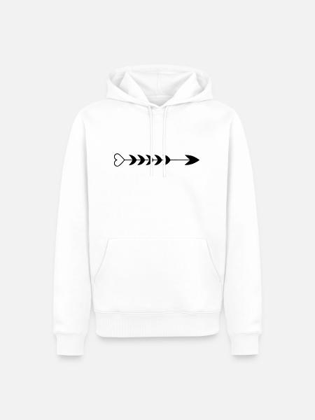 Heart Arrow - Men’s Premium Organic Hoodie - white