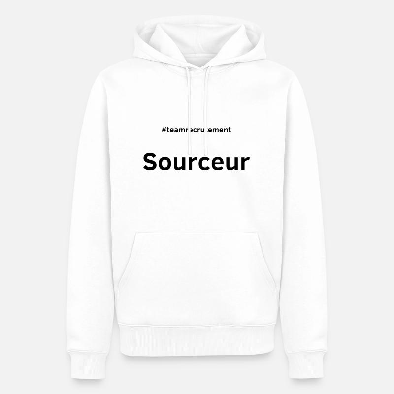 Sourceur - Sweat à capuche Premium bio Homme - blanc