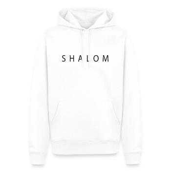 Shalom Welcome - Men’s Premium Organic Hoodie - white - Front - Nico (187cm)