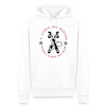 Sub - Männer Premium Bio Hoodie - Weiß - Vorne - Nico (187cm)
