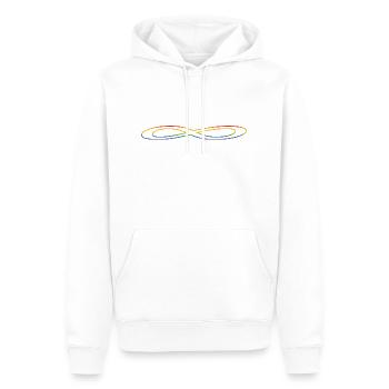 Regenbogen Unendlichkeit - Männer Premium Bio Hoodie - Weiß - Vorne - Nico (187cm)