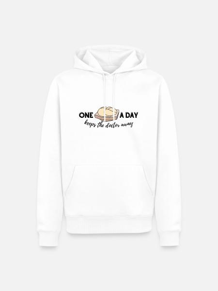 One Leberkassemmel a day keeps the doctor away - Männer Premium Bio Hoodie - Weiß