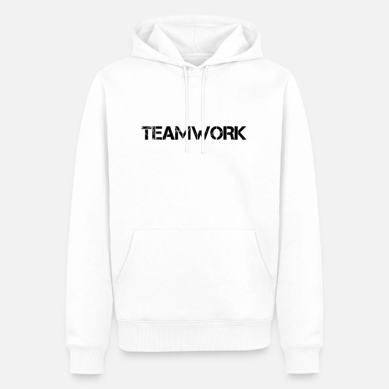 Travail d’équipe Travail d’équipe - Sweat à capuche Premium bio Homme - blanc