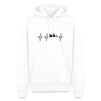 Kardiogramm Pistenraupe Ski Wintersport Skifahrer - Männer Premium Bio Hoodie - Weiß - Vorne - Nico (187cm)