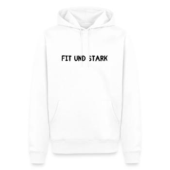 Fit und stark - Männer Premium Bio Hoodie - Weiß - Vorne - Nico (187cm)