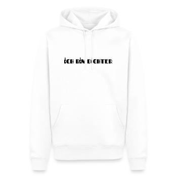 Ich bin Dichter Trinkspruch - Männer Premium Bio Hoodie - Weiß - Vorne - Nico (187cm)