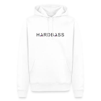HARDBASS Russia Strips - Männer Premium Bio Hoodie - Weiß - Vorne - Nico (187cm)