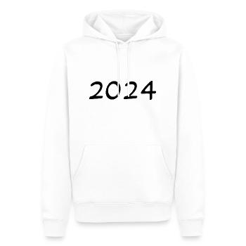 2024. NOËL. ANNEE. ANNIVERSAIRE. RETRAITE. PAPA - Sweat à capuche Premium bio Homme - blanc - Devant - Nico (187cm)