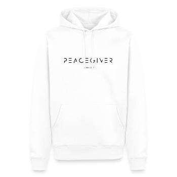 PEACEGIVER - Männer Premium Bio Hoodie - Weiß - Vorne - Nico (187cm)