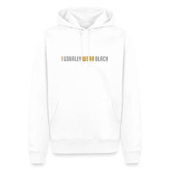 I usually wear black, Lieblingsfarbe in Mode - Männer Premium Bio Hoodie - Weiß - Vorne - Nico (187cm)
