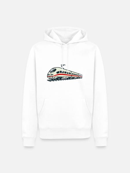 Hochgeschwindigkeitszug - Männer Premium Bio Hoodie - Weiß