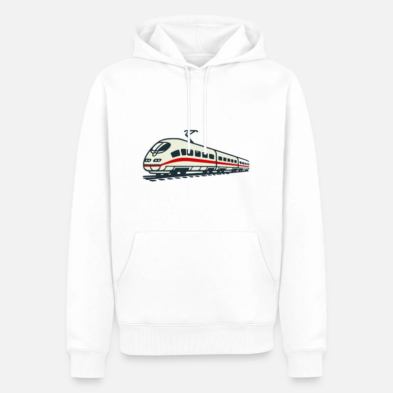 Hochgeschwindigkeitszug - Männer Premium Bio Hoodie - Weiß