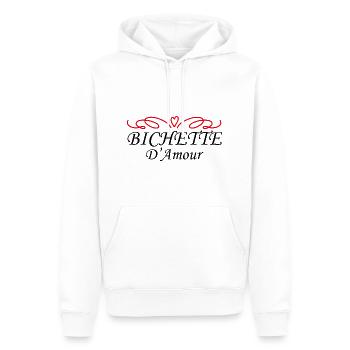Bichette d'amour cadeau fête des mères maman - Sweat à capuche Premium bio Homme - blanc - Devant - Nico (187cm)
