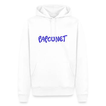 PAPOUNET. PAPA. FÊTE DES PÈRES. BONNE FÊTE PAPA - Sweat à capuche Premium bio Homme - blanc - Devant - Nico (187cm)