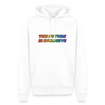 Die Zukunft ist inklusiv - Männer Premium Bio Hoodie - Weiß - Vorne - Nico (187cm)