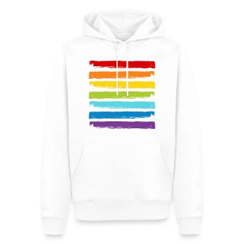 Rainbow LGBT LGBTQ CSD Symbole Modèle Gay Pride - Sweat à capuche Premium bio Homme - blanc - Devant - Nico (187cm)