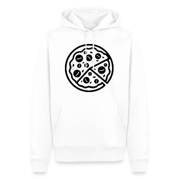 pizza - Sweat à capuche Premium bio Homme - blanc - Devant - Nico (187cm)