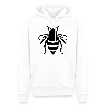 bee - Men’s Premium Organic Hoodie - white - Front - Nico (187cm)