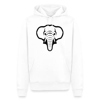 éléphant - Sweat à capuche Premium bio Homme - blanc - Devant - Nico (187cm)