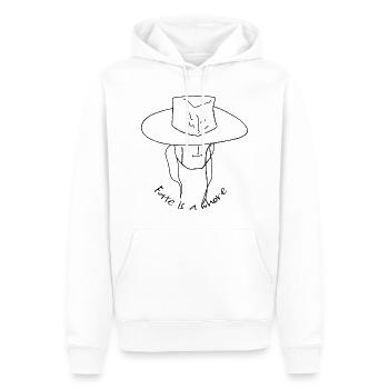 Fate is a whore - Das Schicksal ist eine.... - Männer Premium Bio Hoodie - Weiß - Vorne - Nico (187cm)