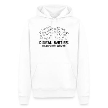 Digital Besties: Friends Without Buffering - Men’s Premium Organic Hoodie - white - Front - Nico (187cm)