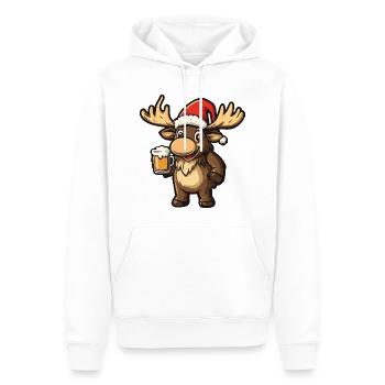 Bière de Noël Moose - Sweat à capuche Premium bio Homme - blanc - Devant - Nico (187cm)