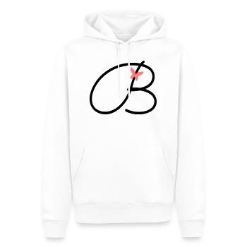 Buchstabe B Anfangsbuchstabe Schmetterling - Männer Premium Bio Hoodie - Weiß - Vorne - Nico (187cm)