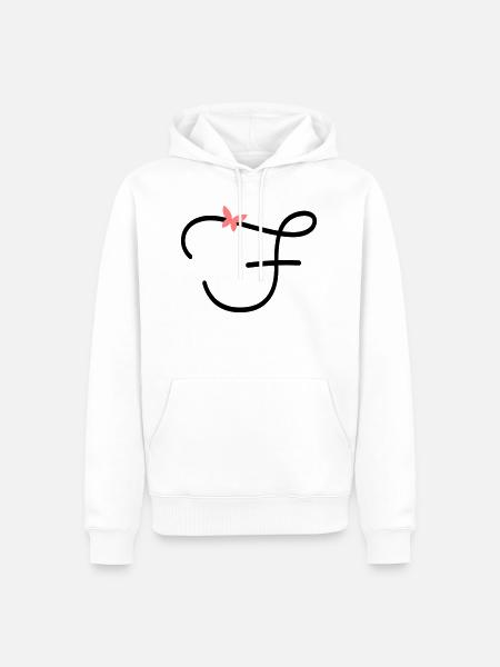Buchstabe F Schmetterlingsbuchstabe - Männer Premium Bio Hoodie - Weiß
