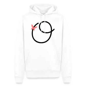 Lettre O Papillon Lettre - Sweat à capuche Premium bio Homme - blanc - Devant - Nico (187cm)