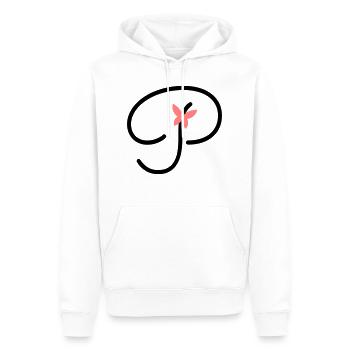 Lettre P Papillon Lettre - Sweat à capuche Premium bio Homme - blanc - Devant - Nico (187cm)