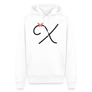 Lettre X Papillon Lettre - Sweat à capuche Premium bio Homme - blanc - Devant - Nico (187cm)