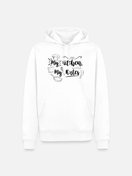 My Kitchen, my Rules - Ich bin der Chefkoch - Männer Premium Bio Hoodie - Weiß