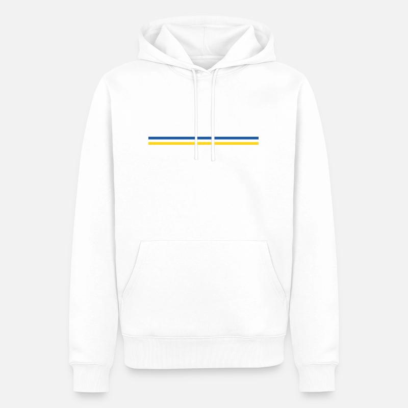 Trait ou drapeau Ukraine - Sweat à capuche Premium bio Homme - blanc