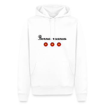 VACANCES. VIVE LES VACANCES. VACANCES. MAÎTRESSE - Sweat à capuche Premium bio Homme - blanc - Devant - Nico (187cm)